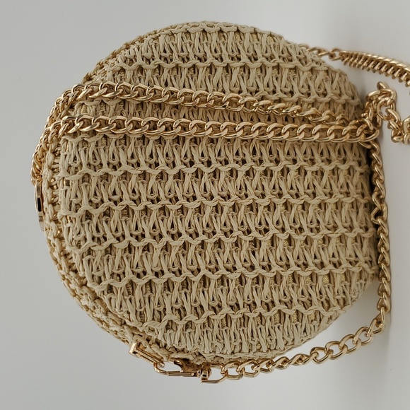 New Circular Woven boho Crossbody Bag gold hardware Hot - Picture 4 of 8
